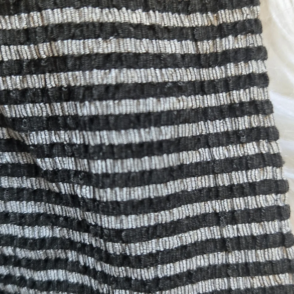 LOFT Black & White Striped Puff Sleeve Tee